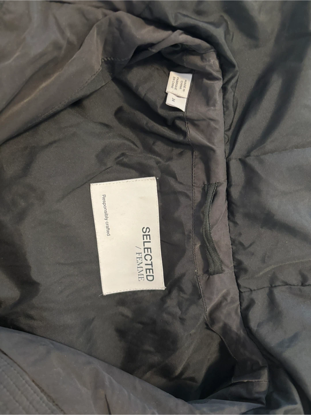 Selected Femme Black Puffer Jacket - Size 34 (S) - photo 3