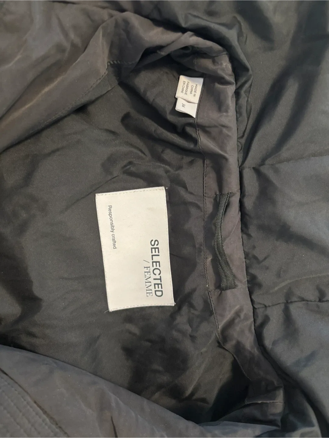 Selected Femme Black Puffer Jacket - Size 34 (S) image indicator(3)