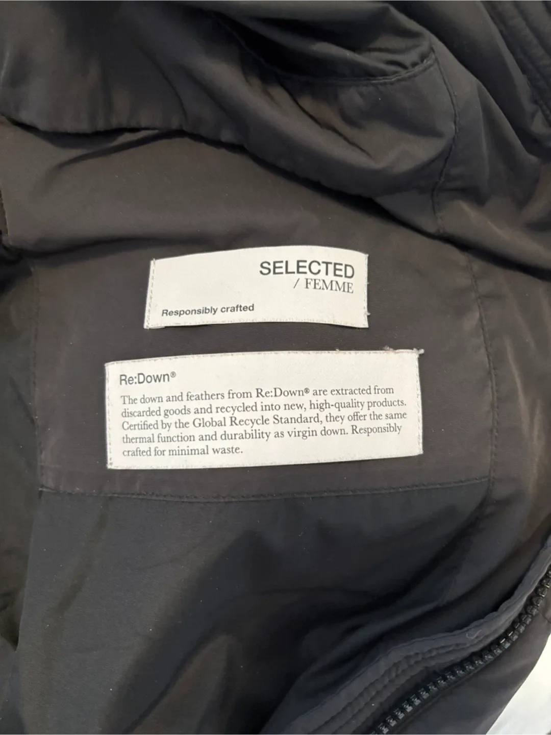 Selected Femme Black Puffer Jacket - Size 34 (S) image indicator(4)