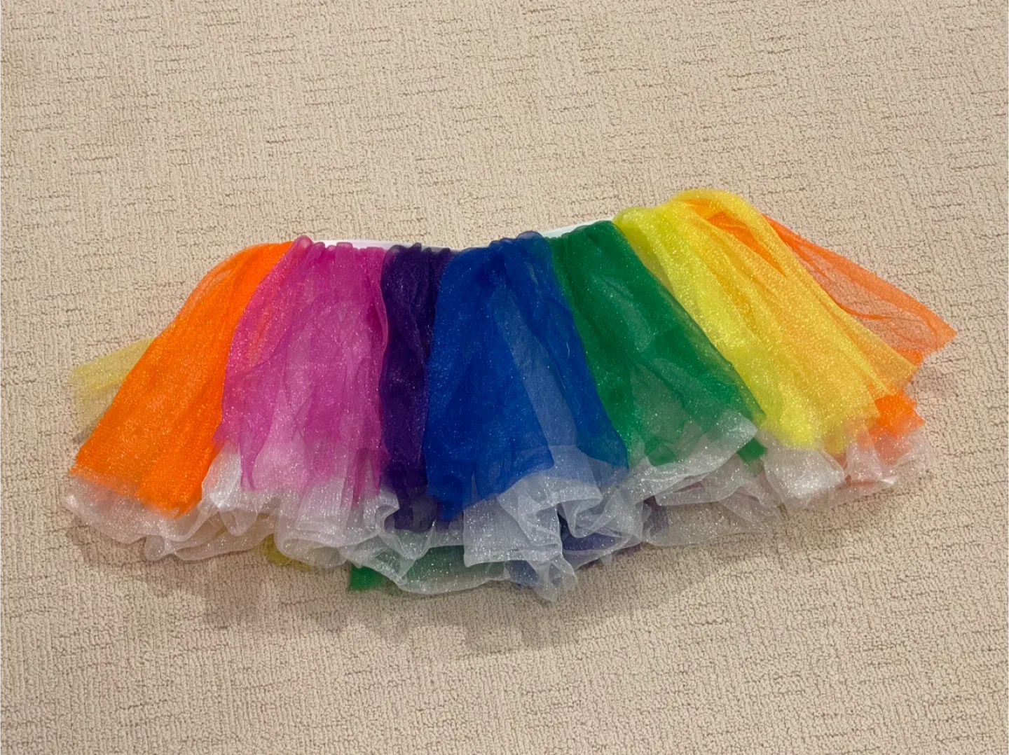 Clown Halloween Costume Pieces Blue Wig and Rainbow Tutu image indicator(4)