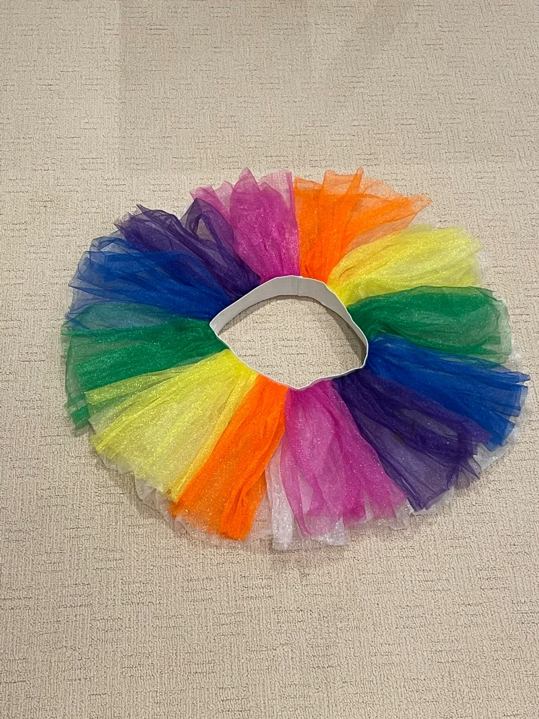 Clown Halloween Costume Pieces Blue Wig and Rainbow Tutu image indicator(3)