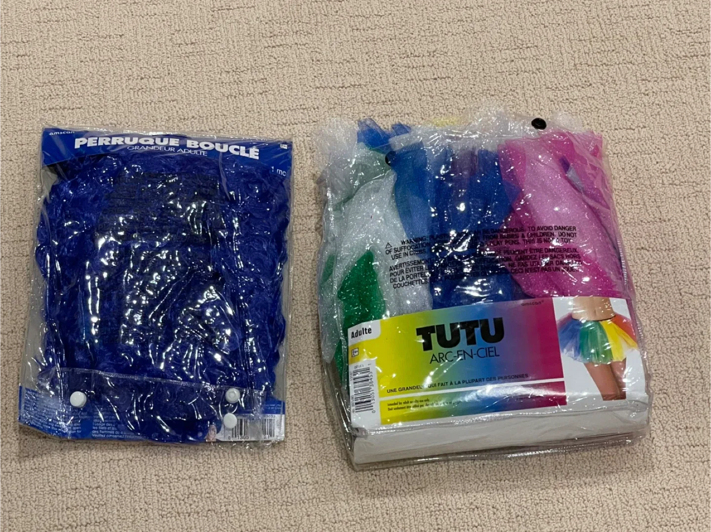 Clown Halloween Costume Pieces Blue Wig and Rainbow Tutu image indicator(7)