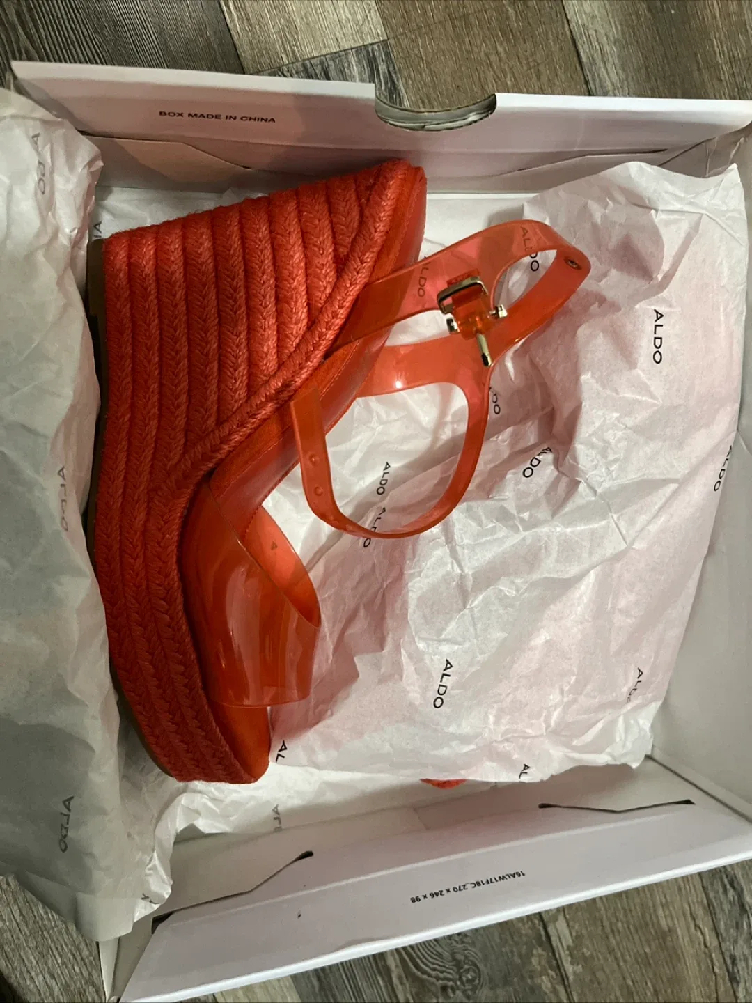 Aldo Orange Wedge Sandals - Size 7.5 image indicator(7)