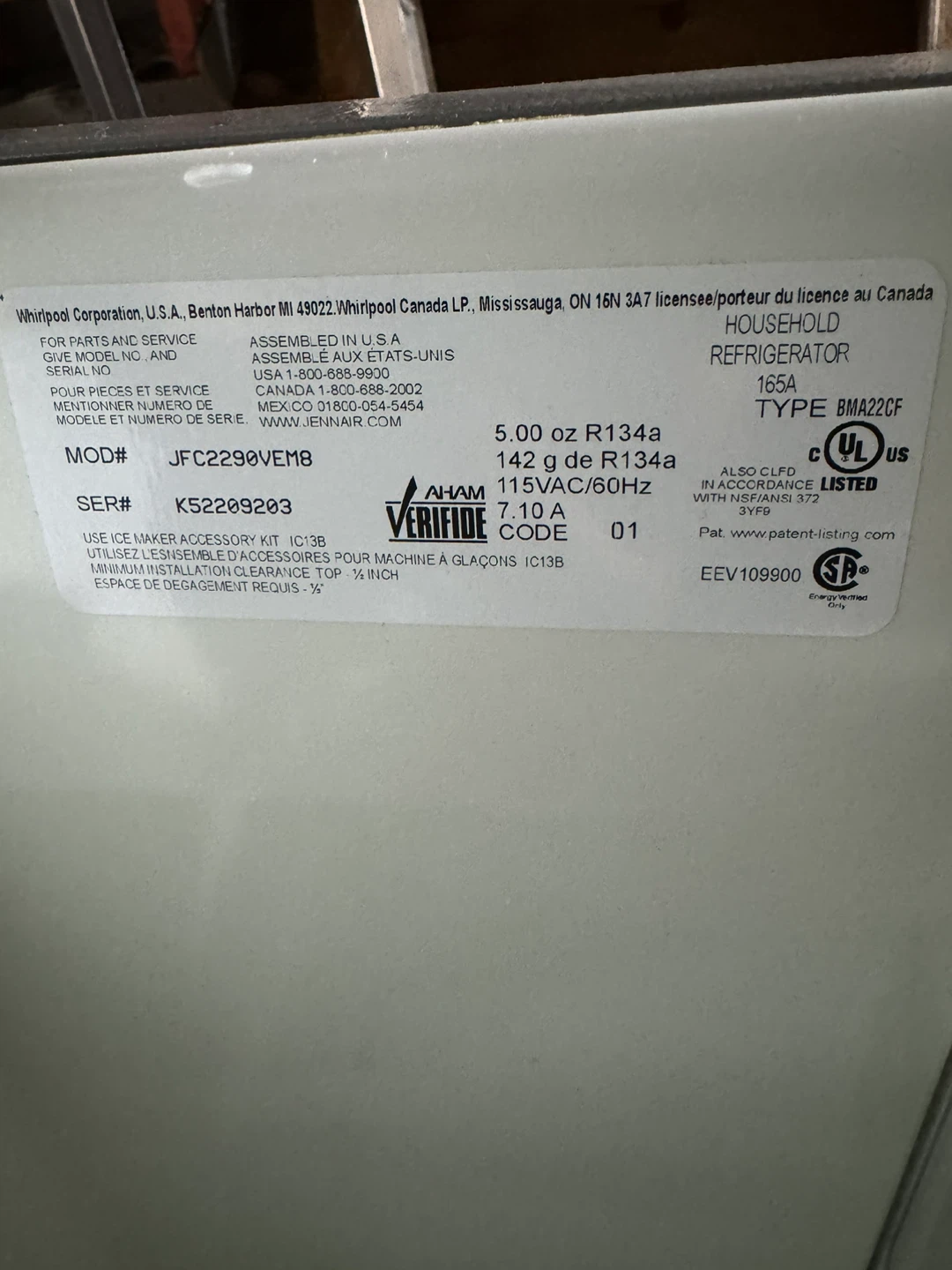 JennAir Stainless Steel Refrigerator - photo 3