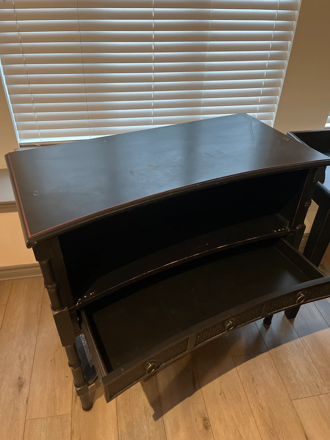 Pier 1 Black Coffee Table, Desk and Cabinet - photo 2