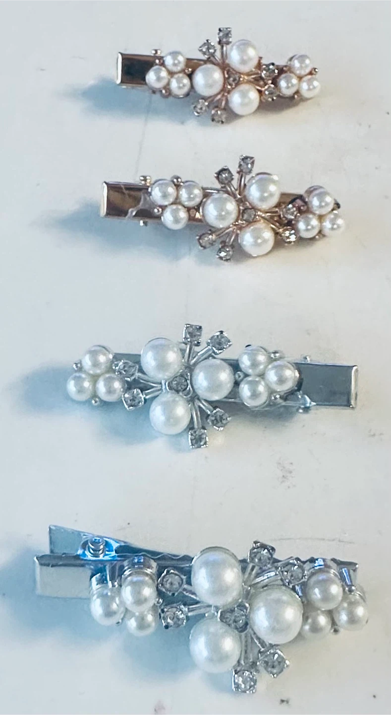 Earrings and Hair Clips with Pearls - photo 2
