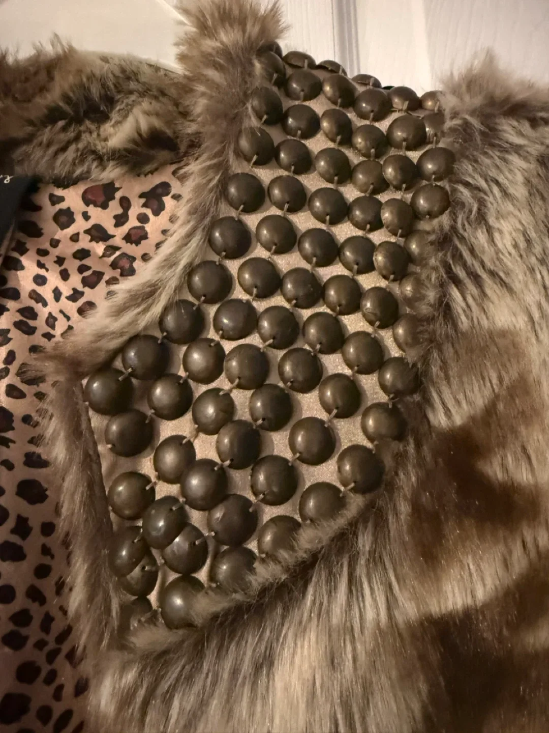 Faux Fur Vest with Studded Detail image indicator(2)