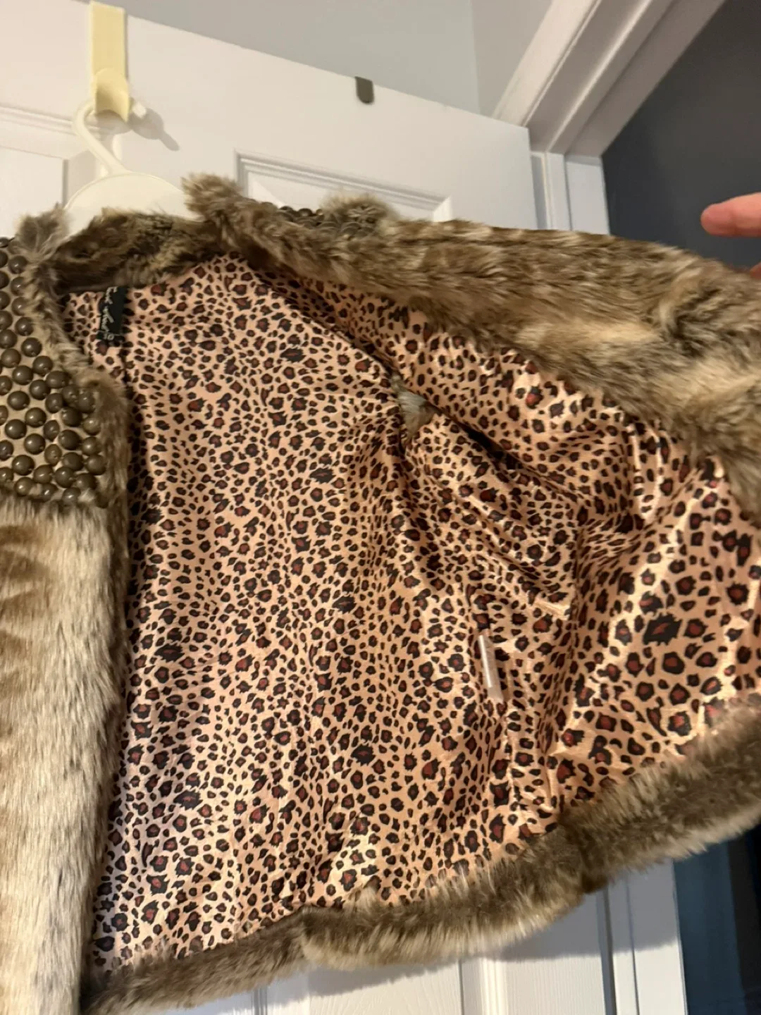 Faux Fur Vest with Studded Detail image indicator(4)