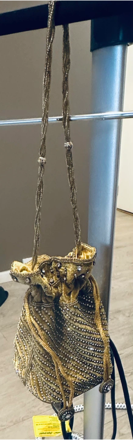 Beaded Velvet Drawstring Bag - photo 2