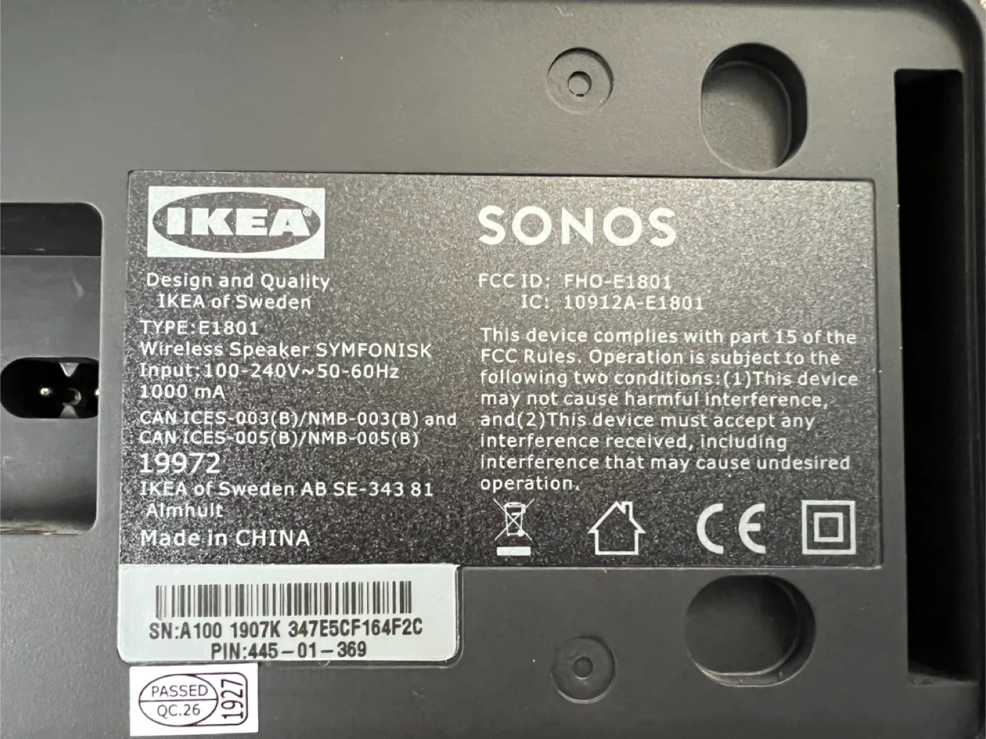 IKEA Sonos SYMFONISK Wireless Speaker image indicator(3)