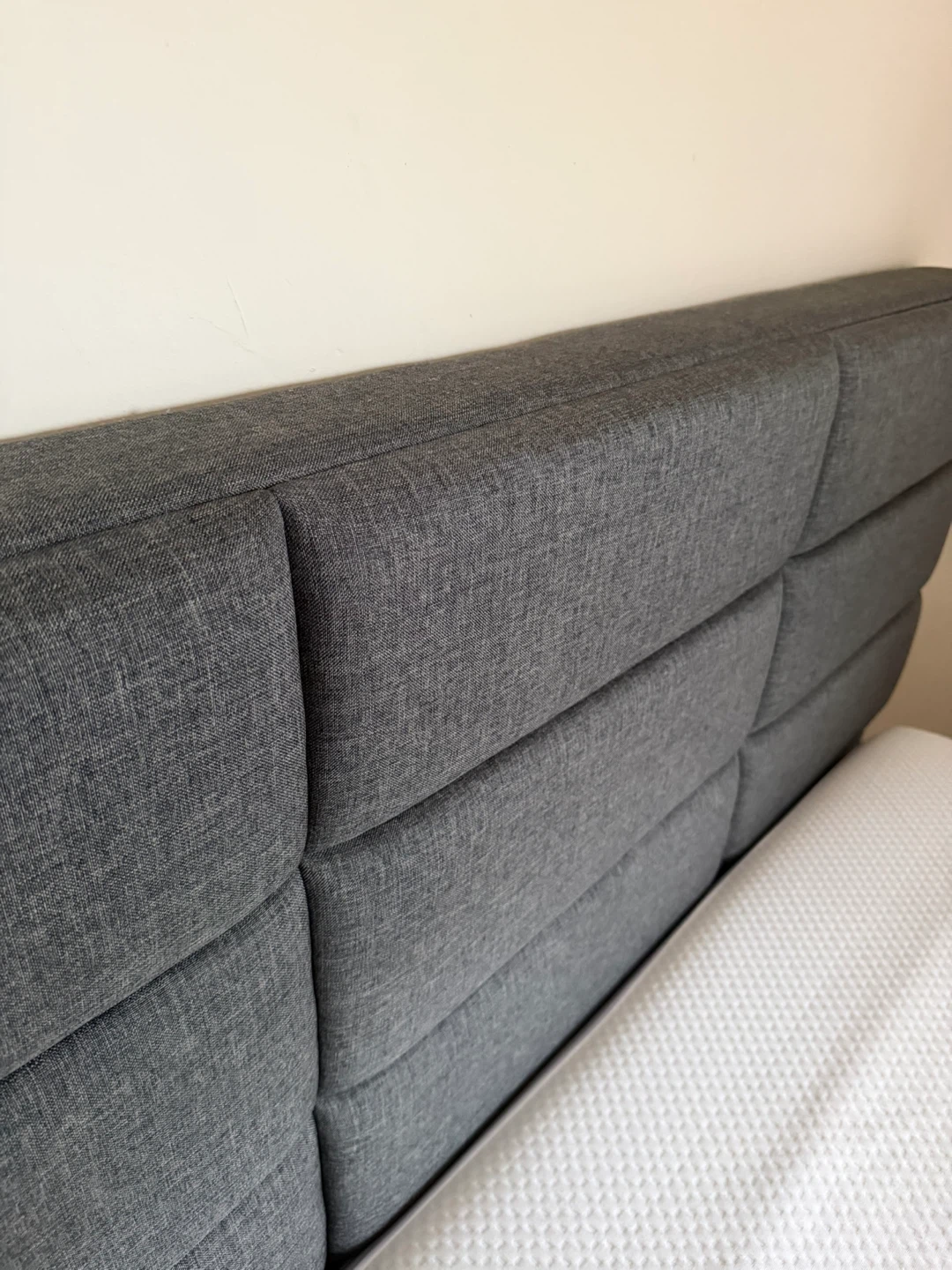 Queen Size Grey Upholstered Bed Frame - photo 4