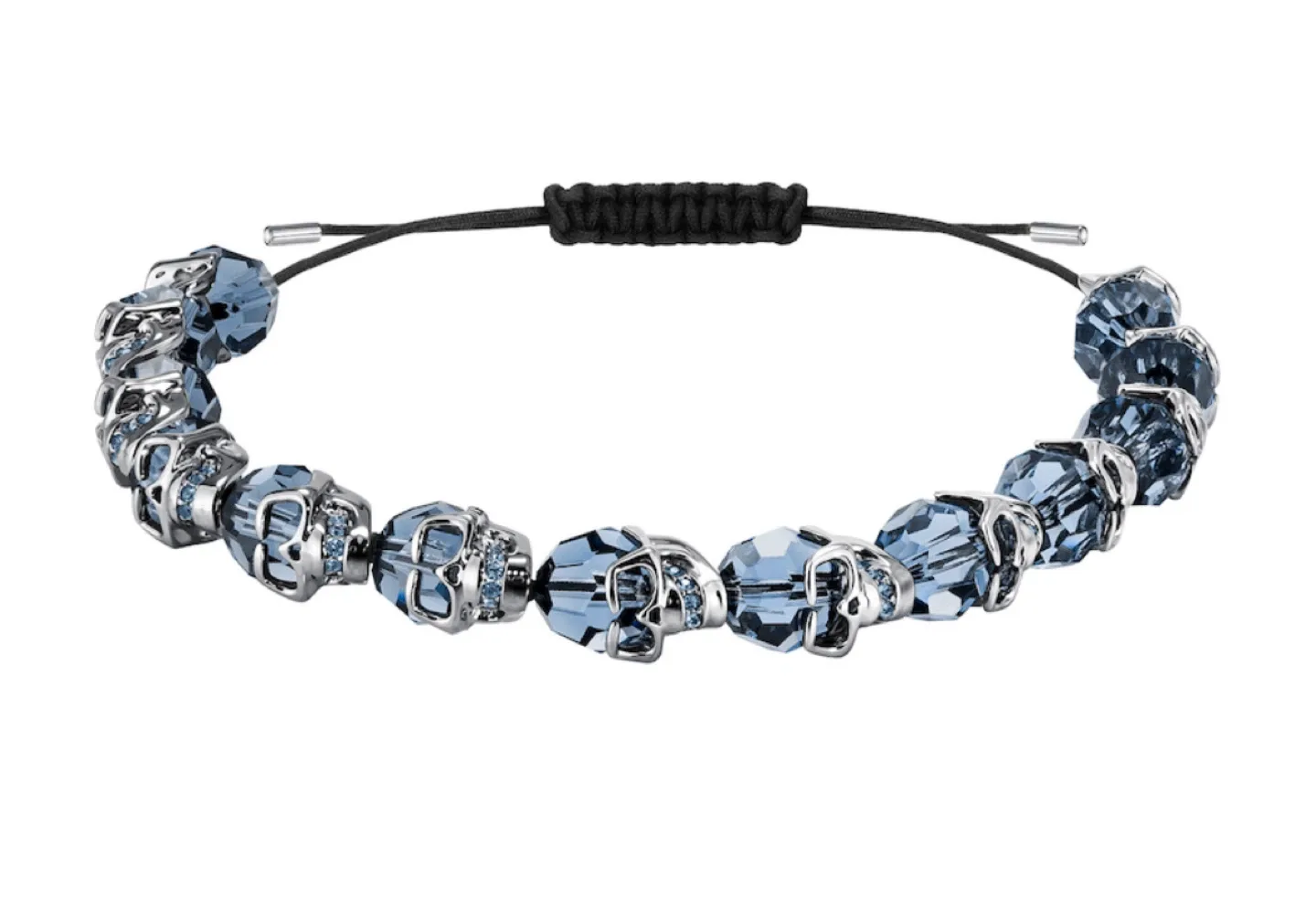 Swarovski Crystal Skull Bracelet, Blue, Ruthenium plating thumbnail