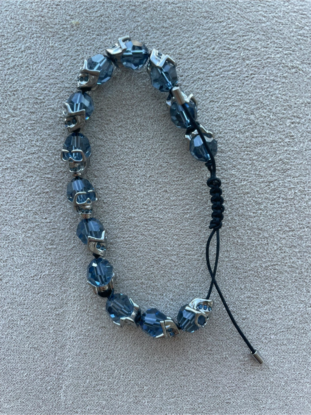 Swarovski Crystal Skull Bracelet, Blue, Ruthenium plating - photo 5