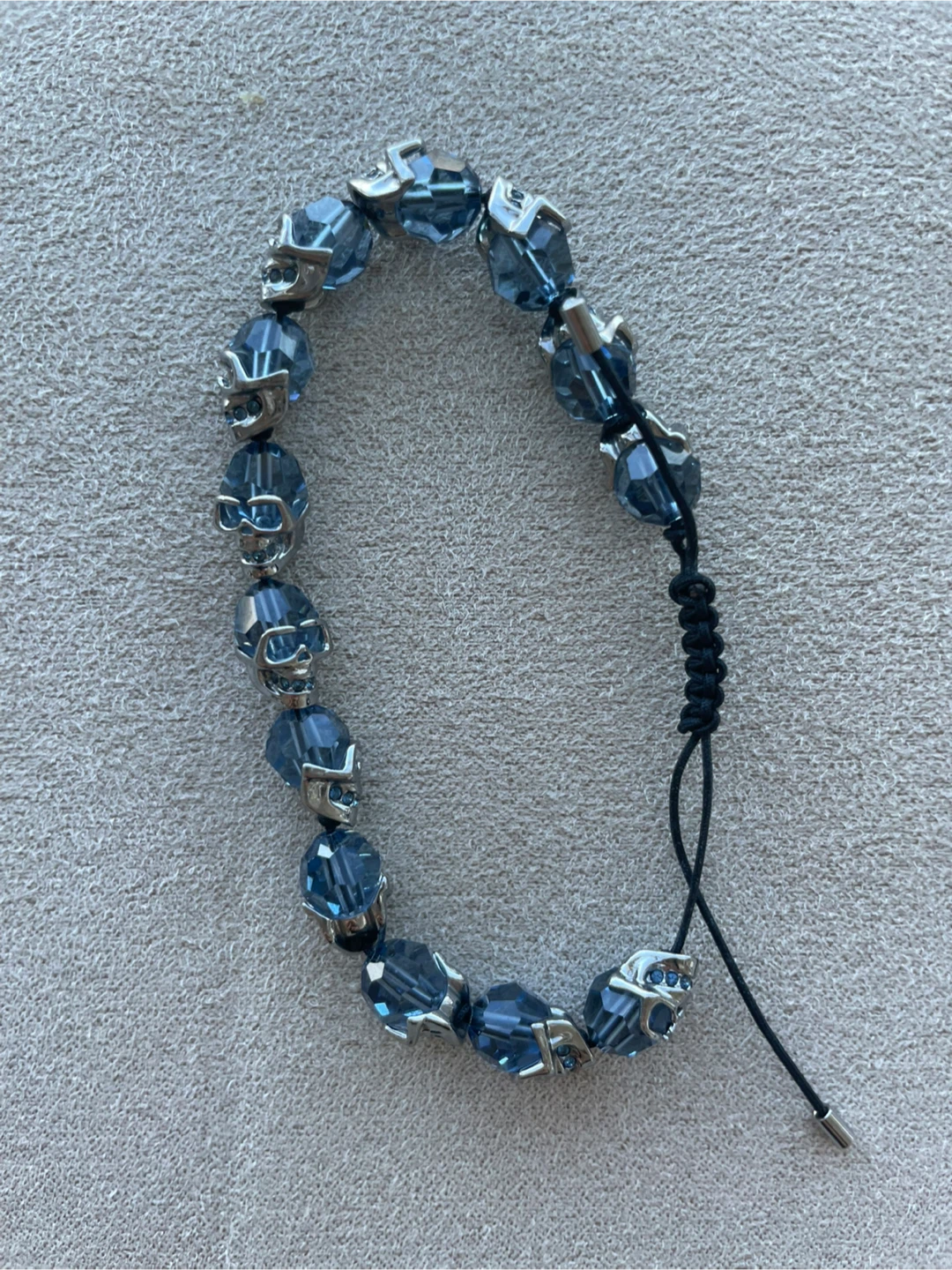 Swarovski Crystal Skull Bracelet, Blue, Ruthenium plating - photo 4