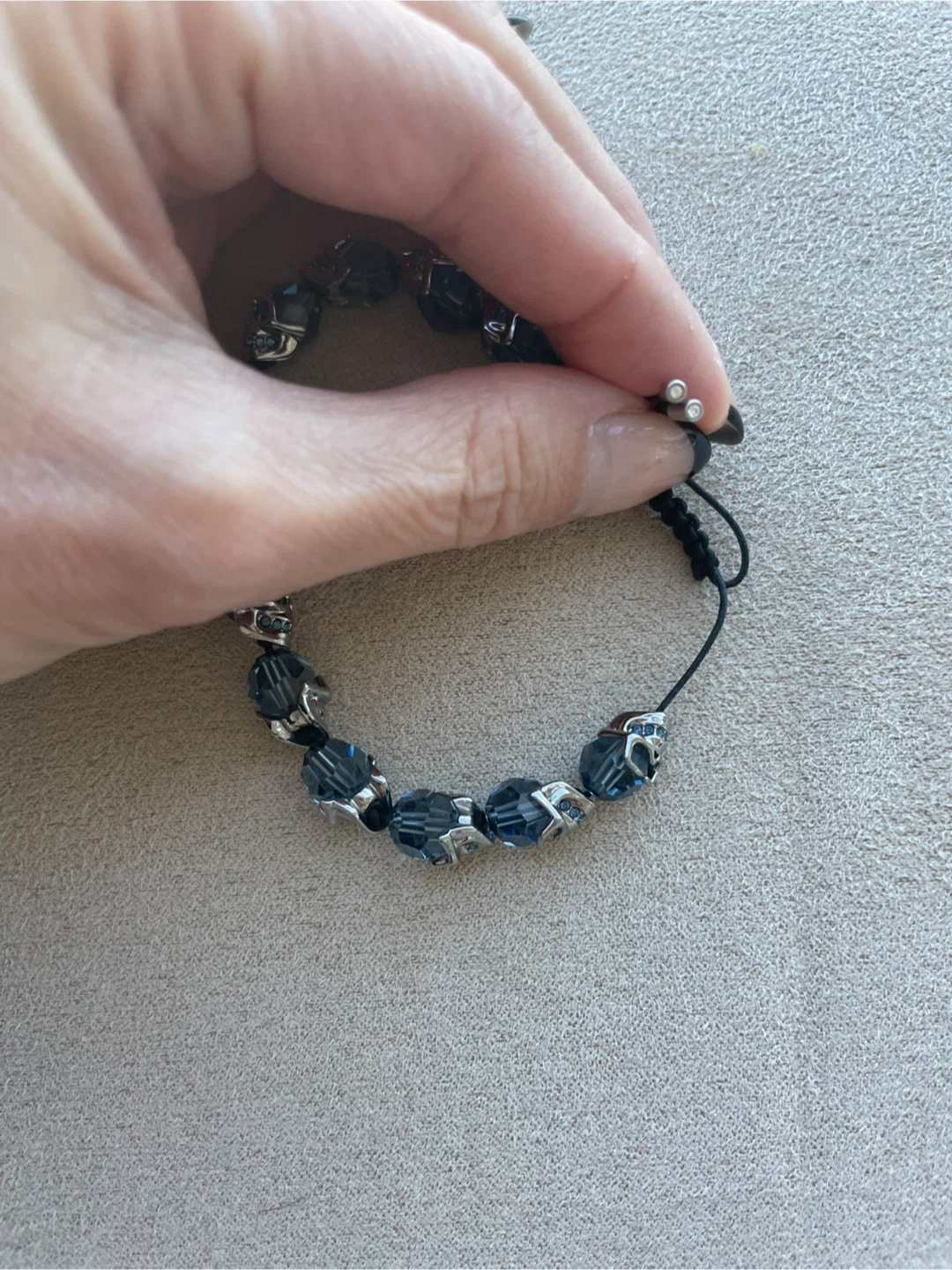 Swarovski Crystal Skull Bracelet, Blue, Ruthenium plating - photo 3