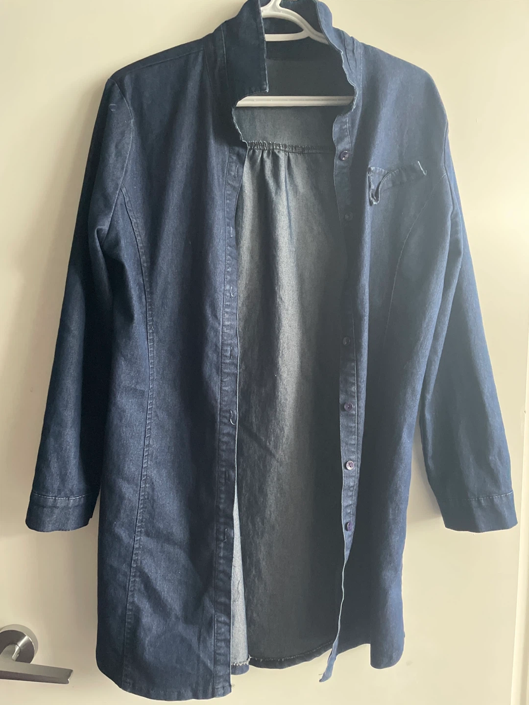 Large Denim Button-Up Shirt Dress