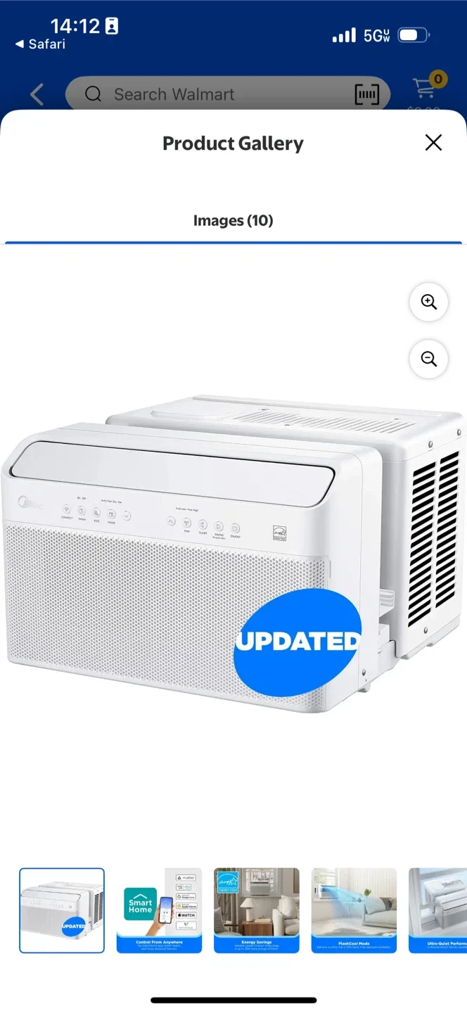 Midea 8,000 BTU Smart Inverter U-Shaped Window Air Conditioner