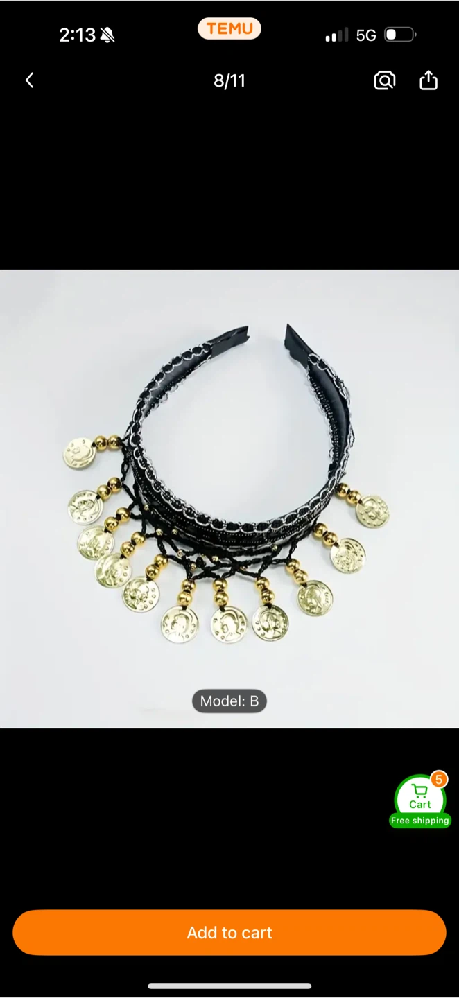 Black Coin Headband