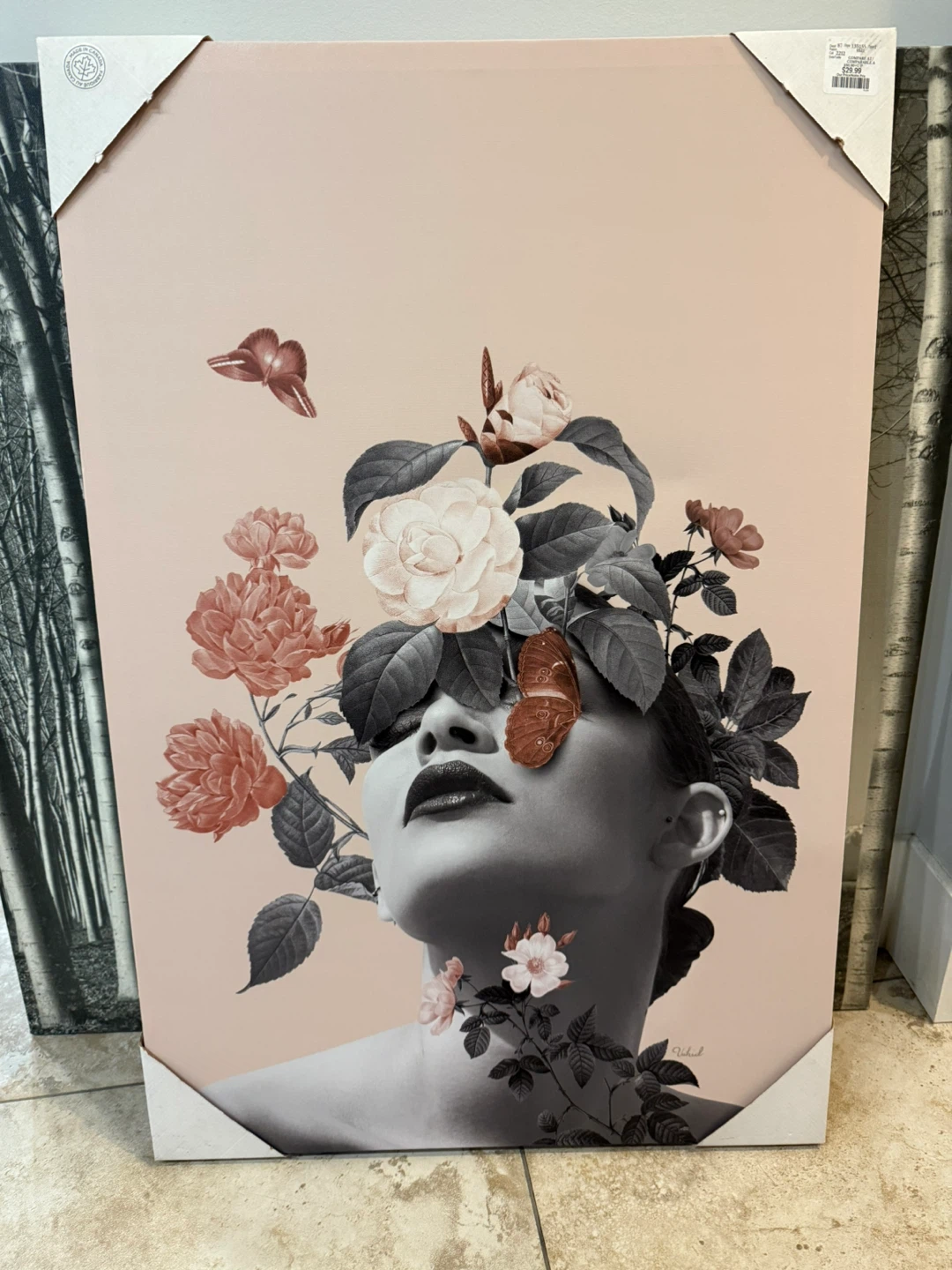 Framed Wall Art - Woman with Floral Crown