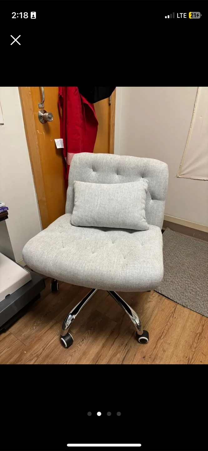 jonpony Armless Office Desk Chair - Grey, Large image indicator(2)