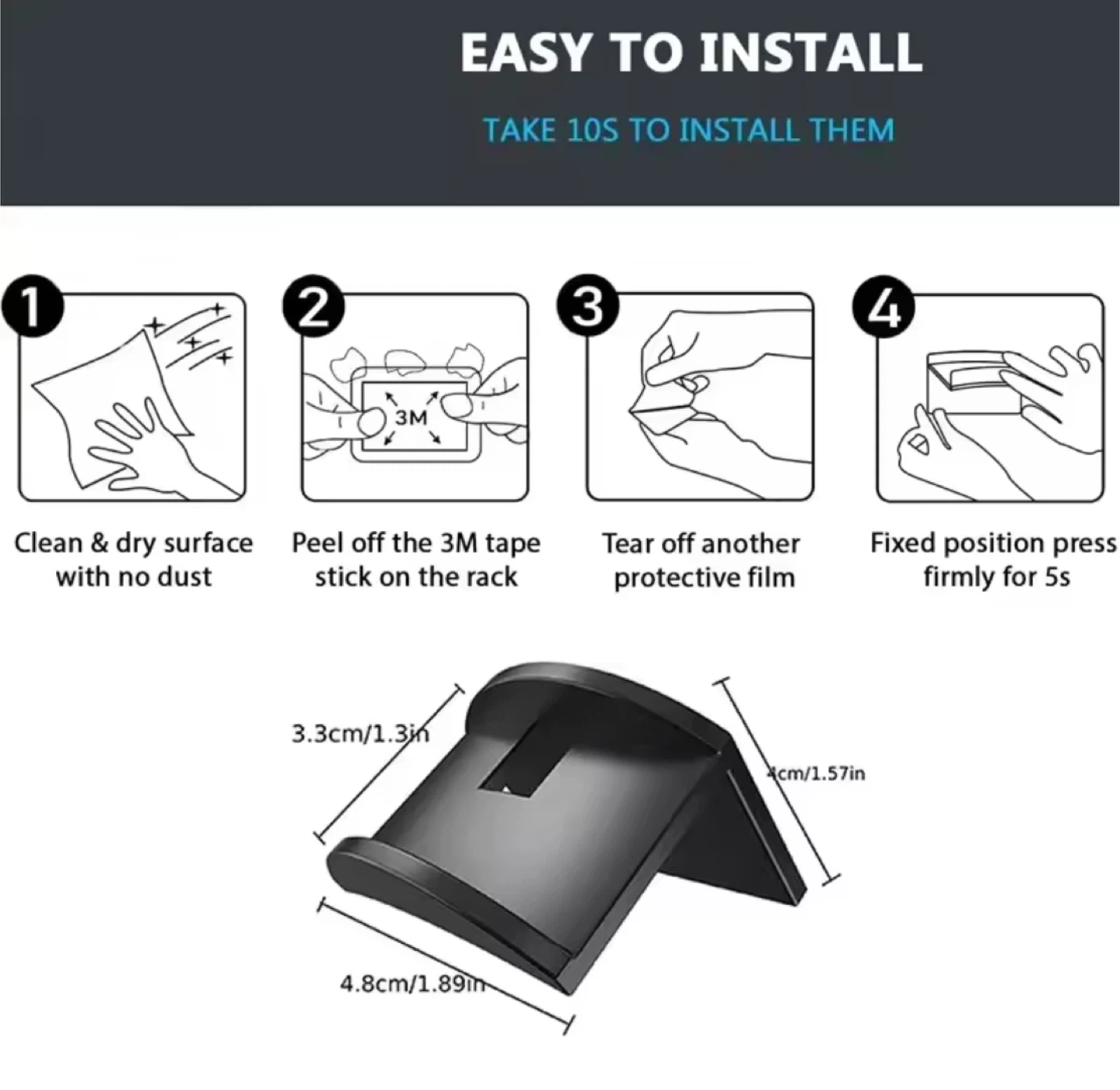 10 Pcs Black Hat Rack Wall Mount - photo 3