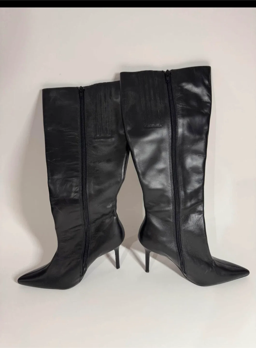 Colin Stuart Black Knee High Heel Boots image indicator(2)