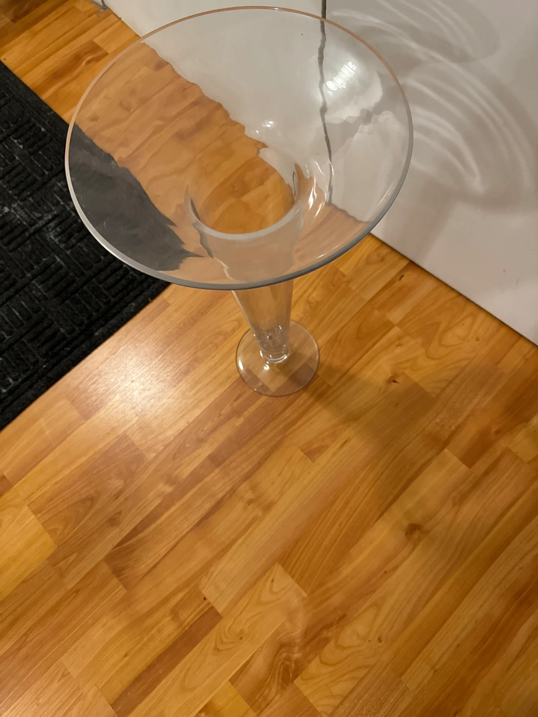 Clear Glass Trumpet Vase - photo 2