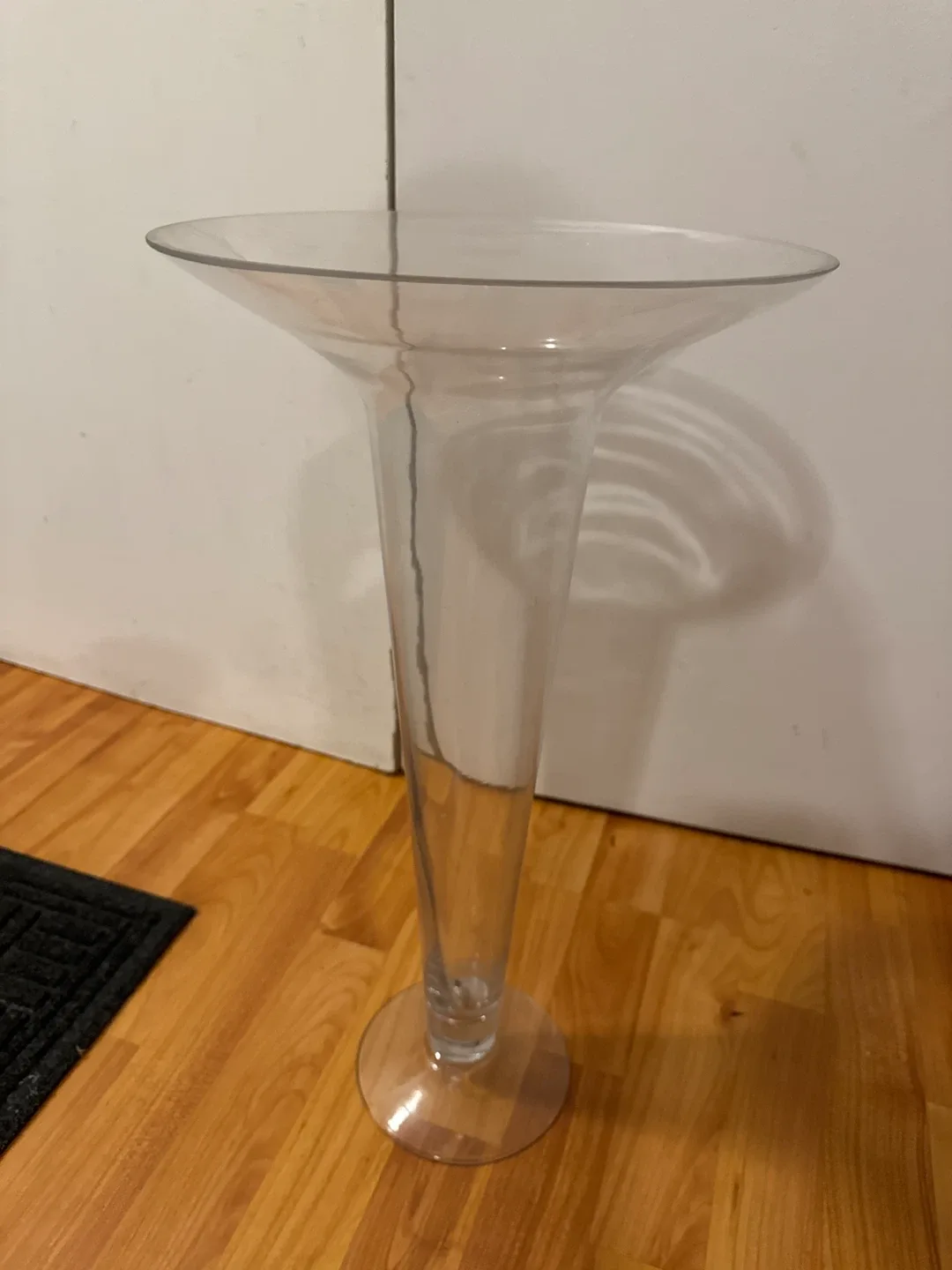 Clear Glass Trumpet Vase thumbnail
