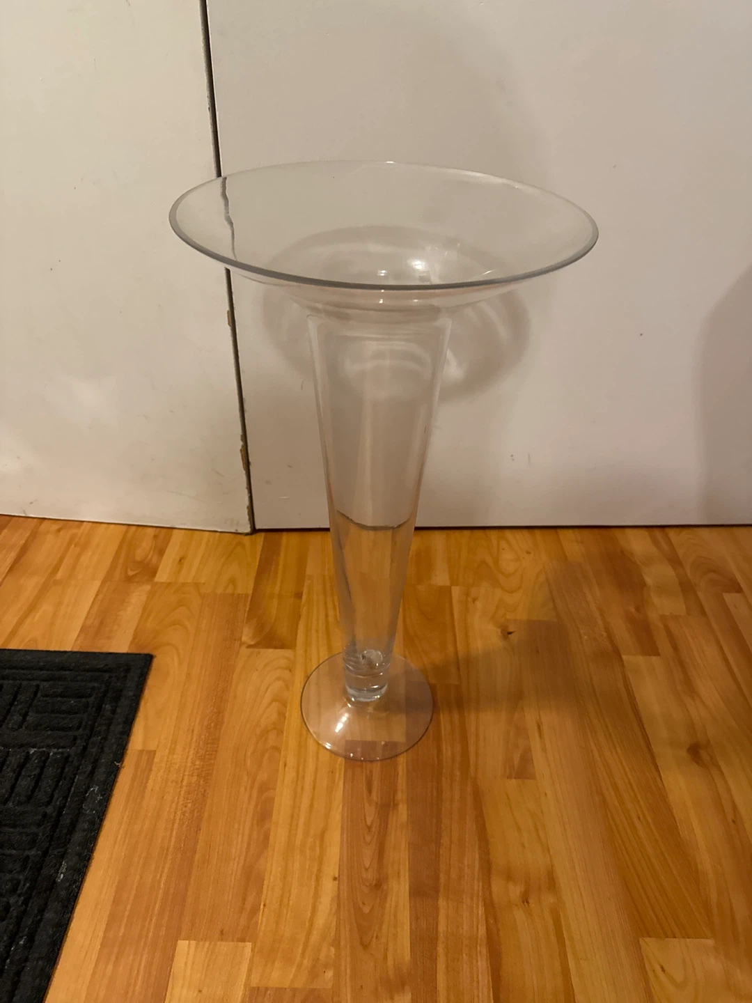 Clear Glass Trumpet Vase - photo 3