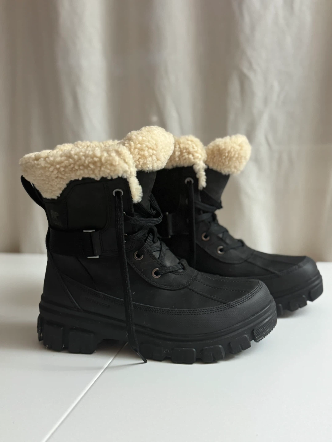 Sorel Brex Lace Waterproof Winter Boots - Black, US 8