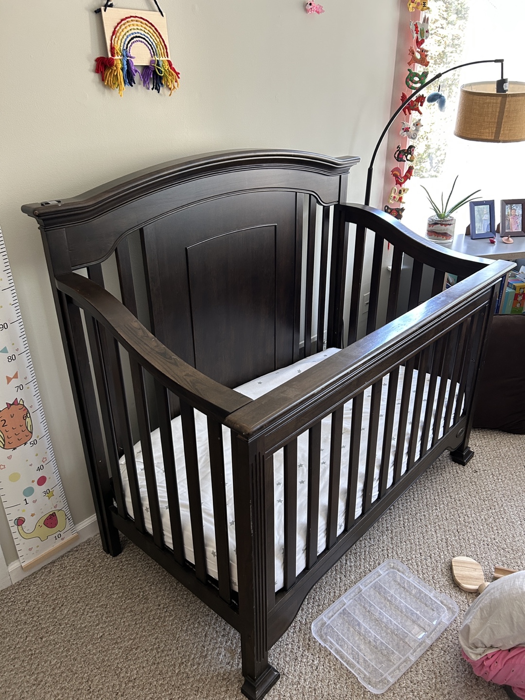 Dark Wood Baby Crib