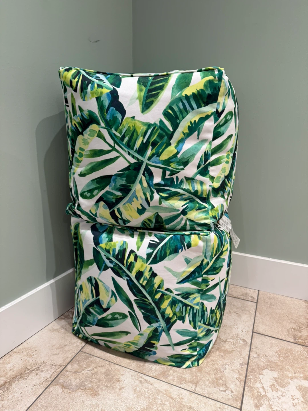 JYSK Pouf Cover - Leaf Pattern