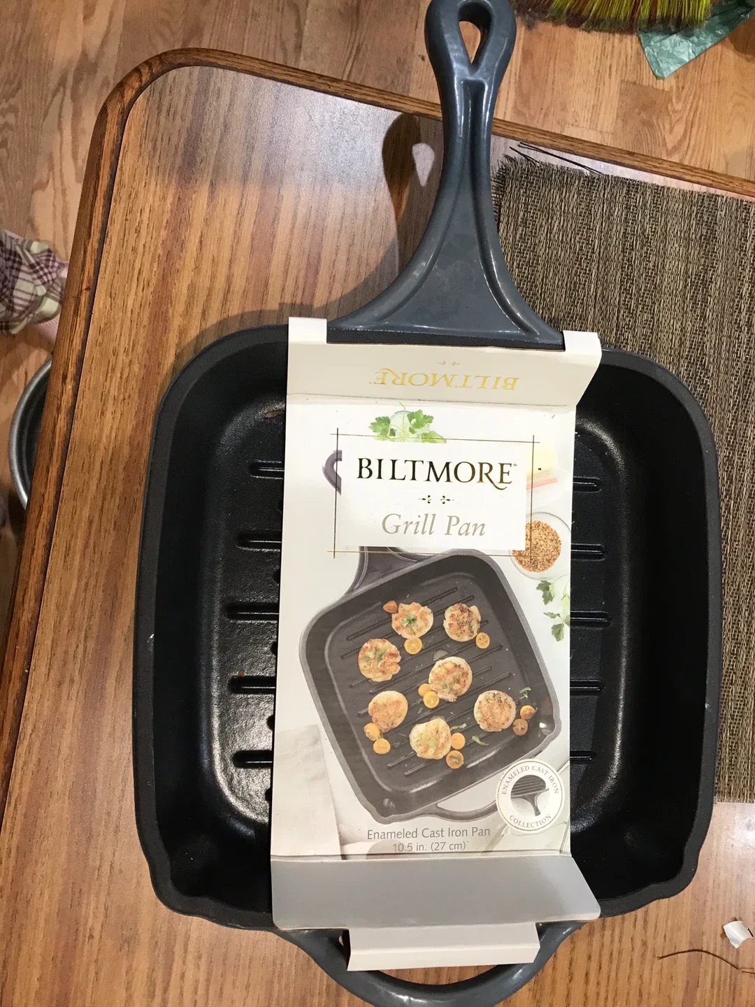 Biltmore Enameled Cast Iron Grill Pan - New
