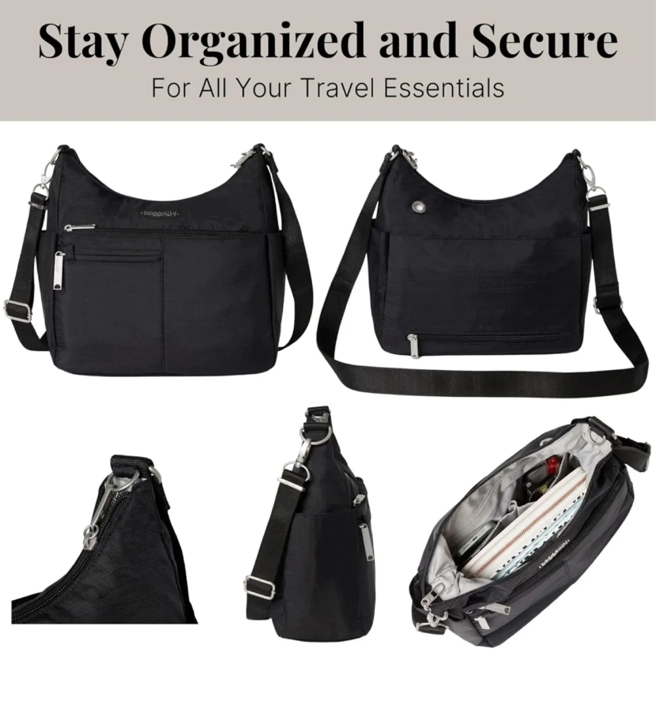 New Baggallini Anti-theft Free Time Crossbody Bag Purse image indicator(5)