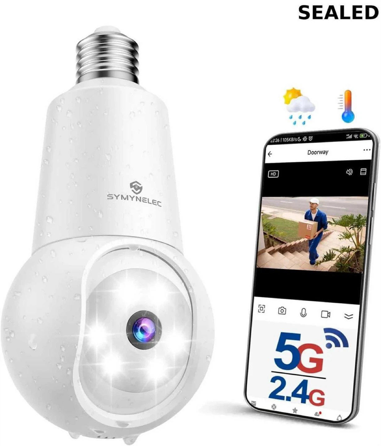 Symynelec Light Bulb Security Camera - New in Box!