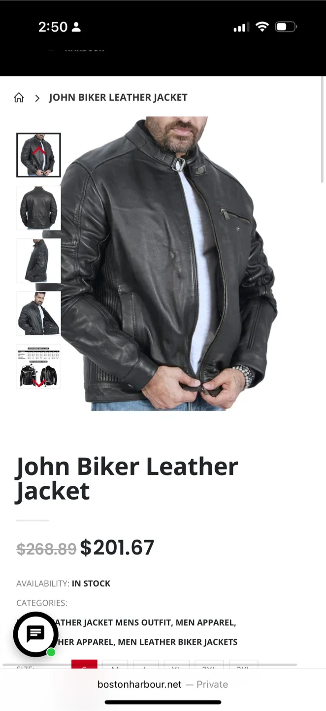 Boston Harbour Black Leather Jacket - Size L/G image indicator(4)