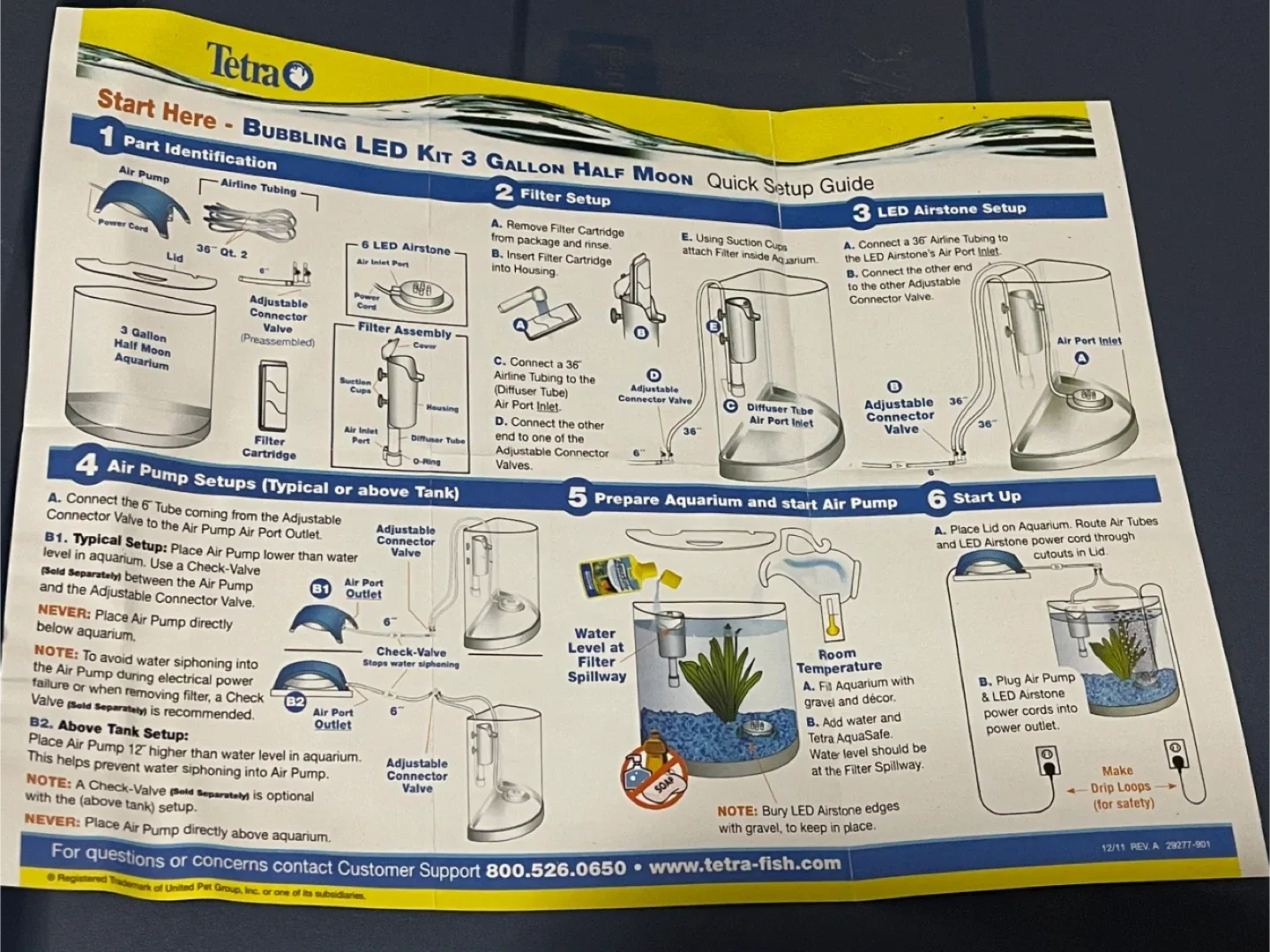 Tetra Bubbling LED Aquarium Kit - 3 Gallon Half Moon image indicator(7)