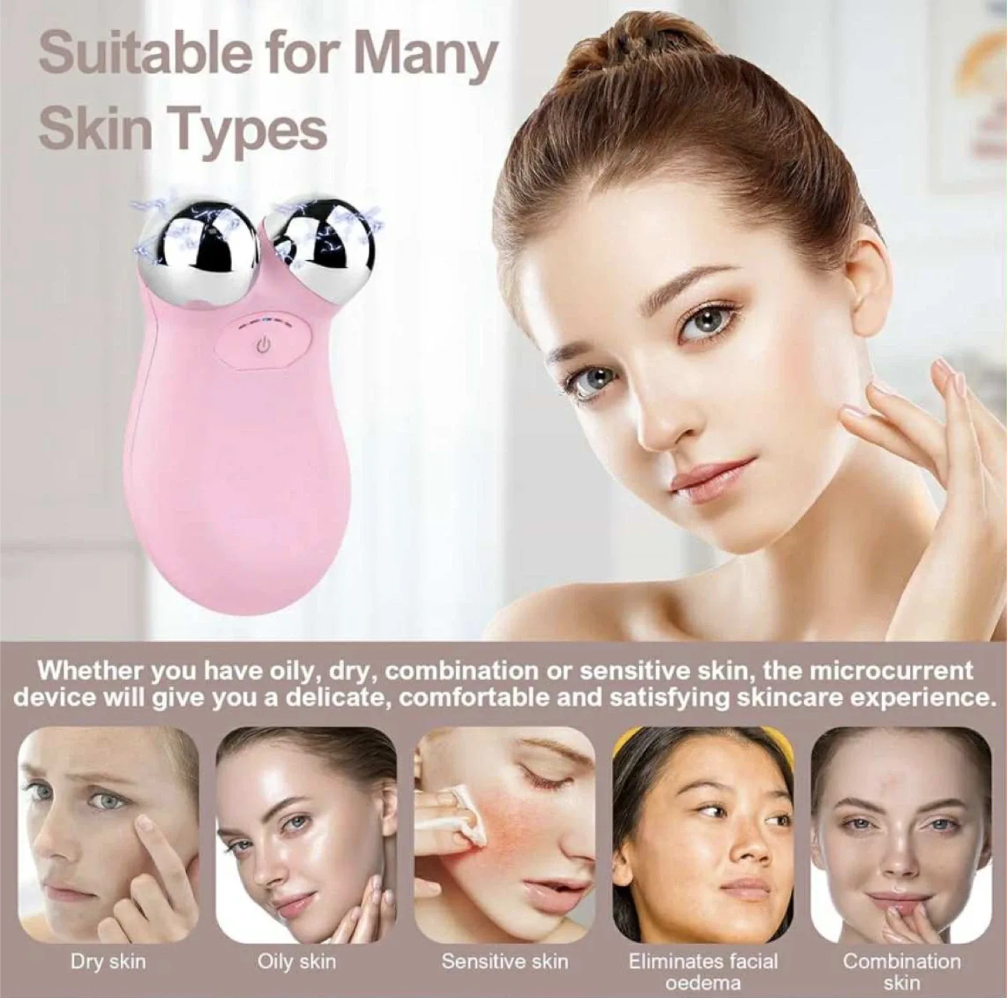 Microcurrent Facial Massager - Pink image indicator(3)