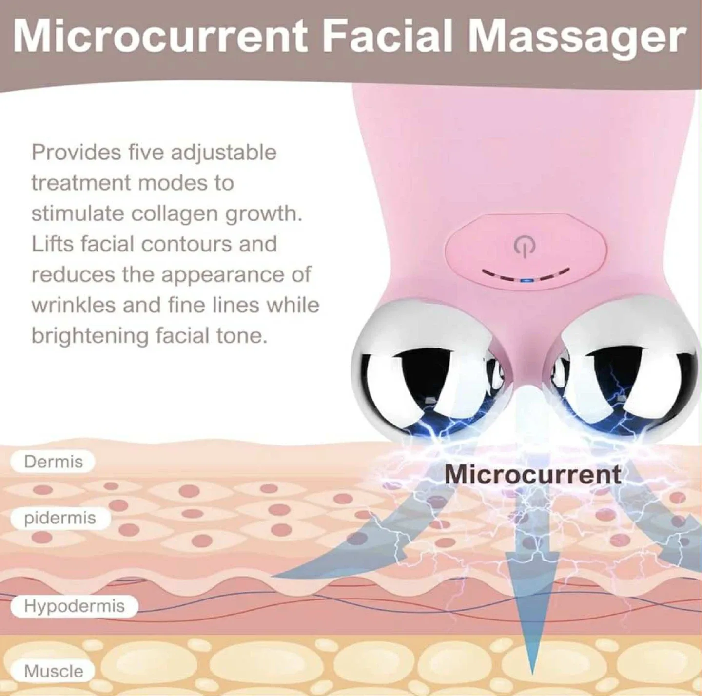 Microcurrent Facial Massager - Pink image indicator(4)