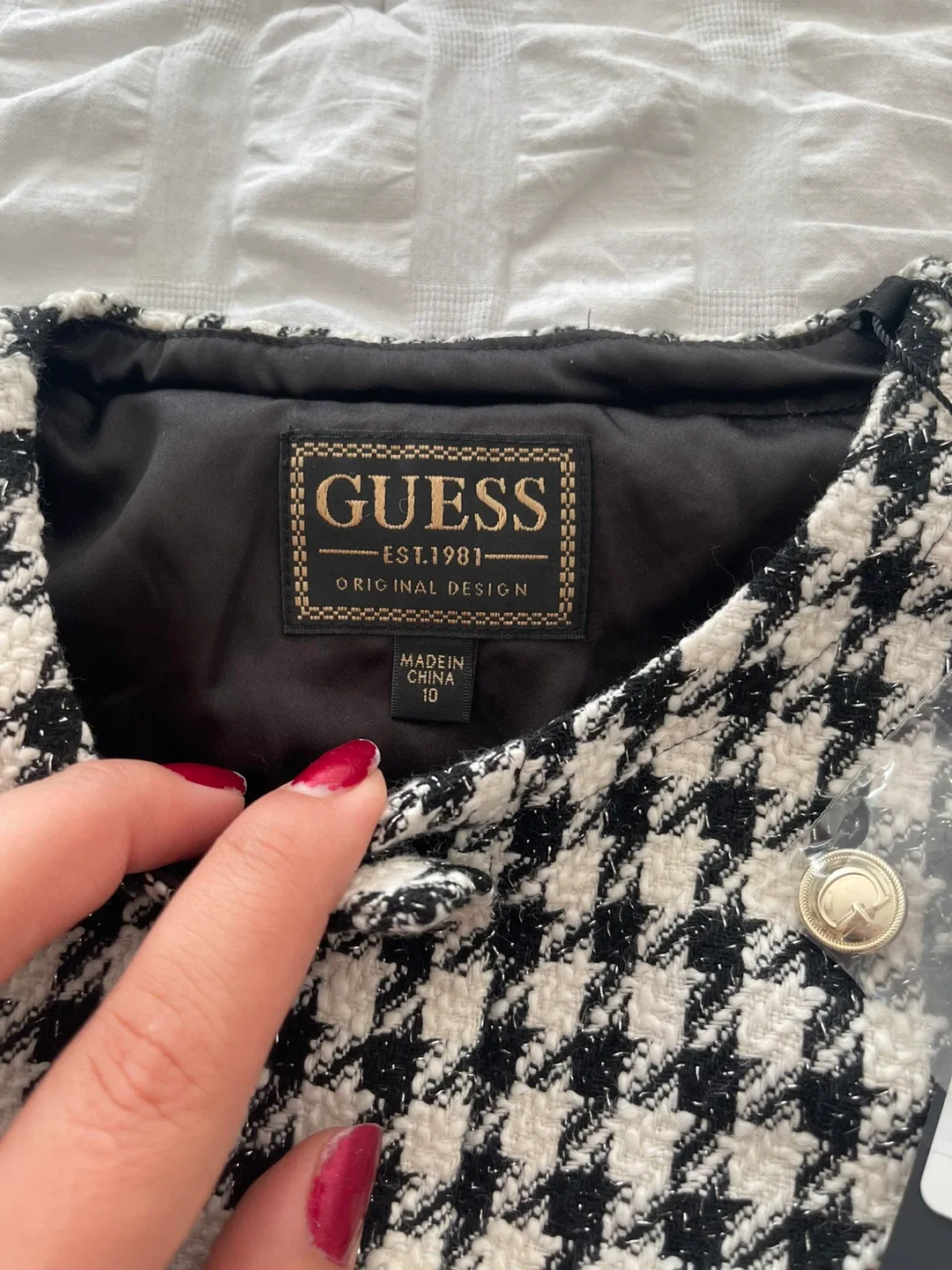 Guess Pied De Poule Blazer - Size 10 - New with Tags! image indicator(2)