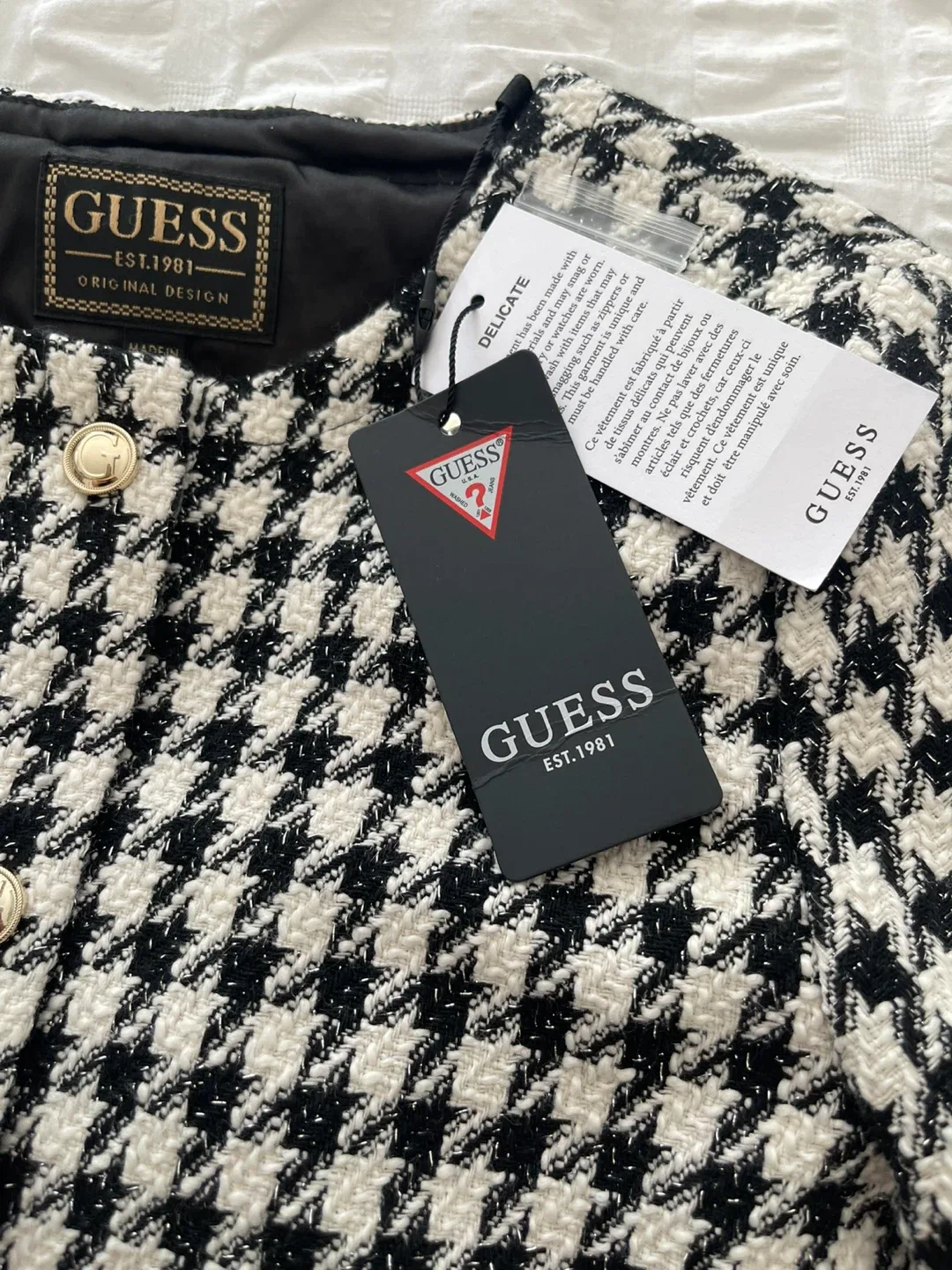 Guess Pied De Poule Blazer - Size 10 - New with Tags! image indicator(3)