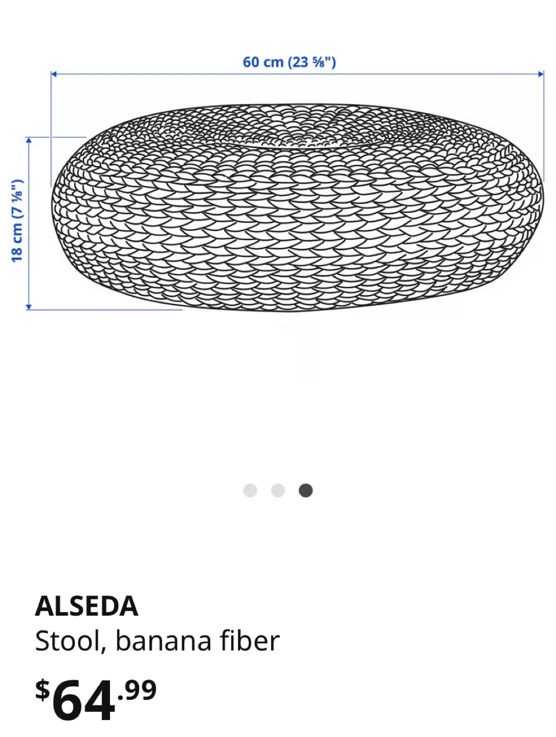 IKEA ALSEDA Stool, banana fiber - photo 5