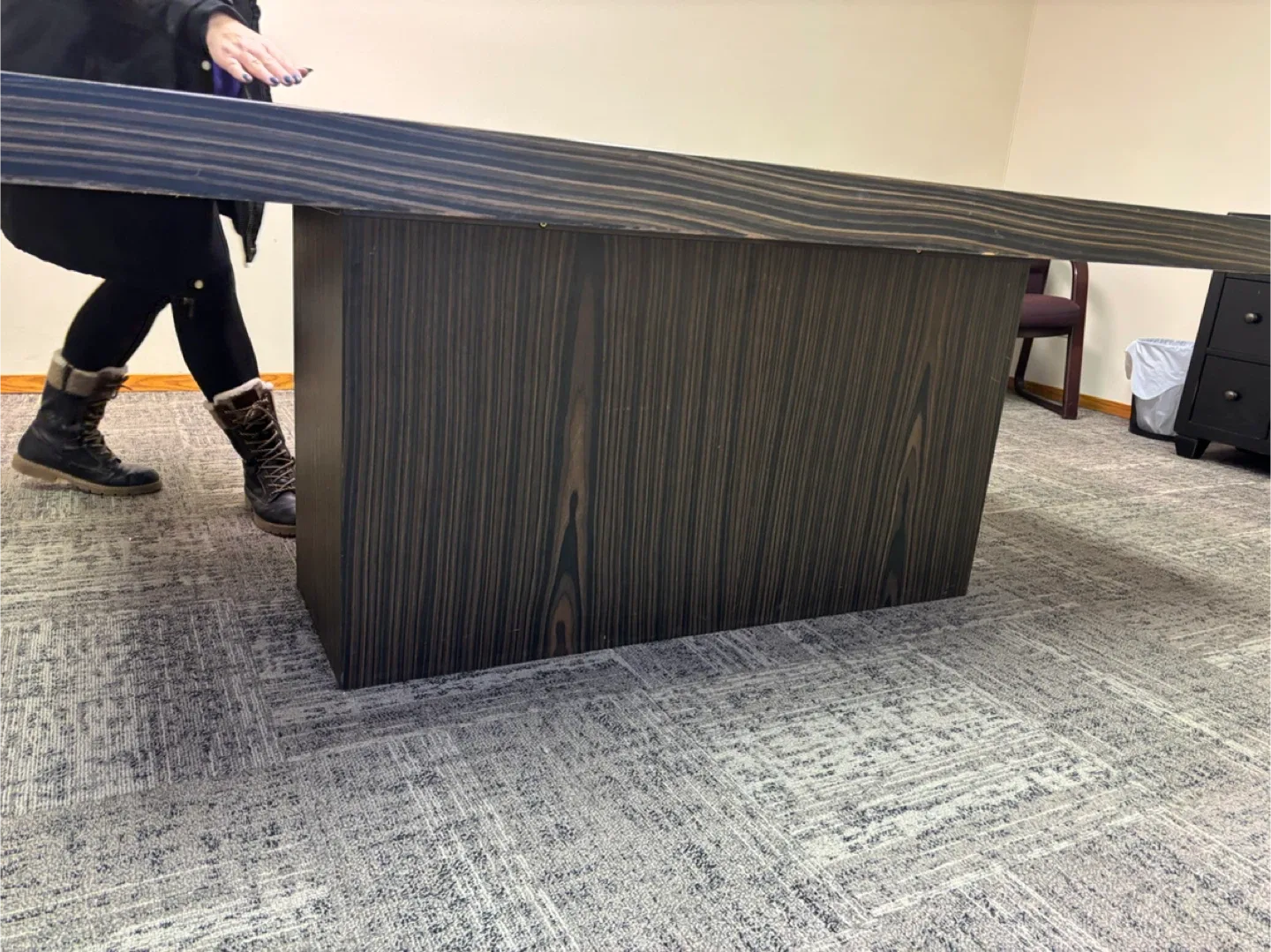 Large Black Conference Table