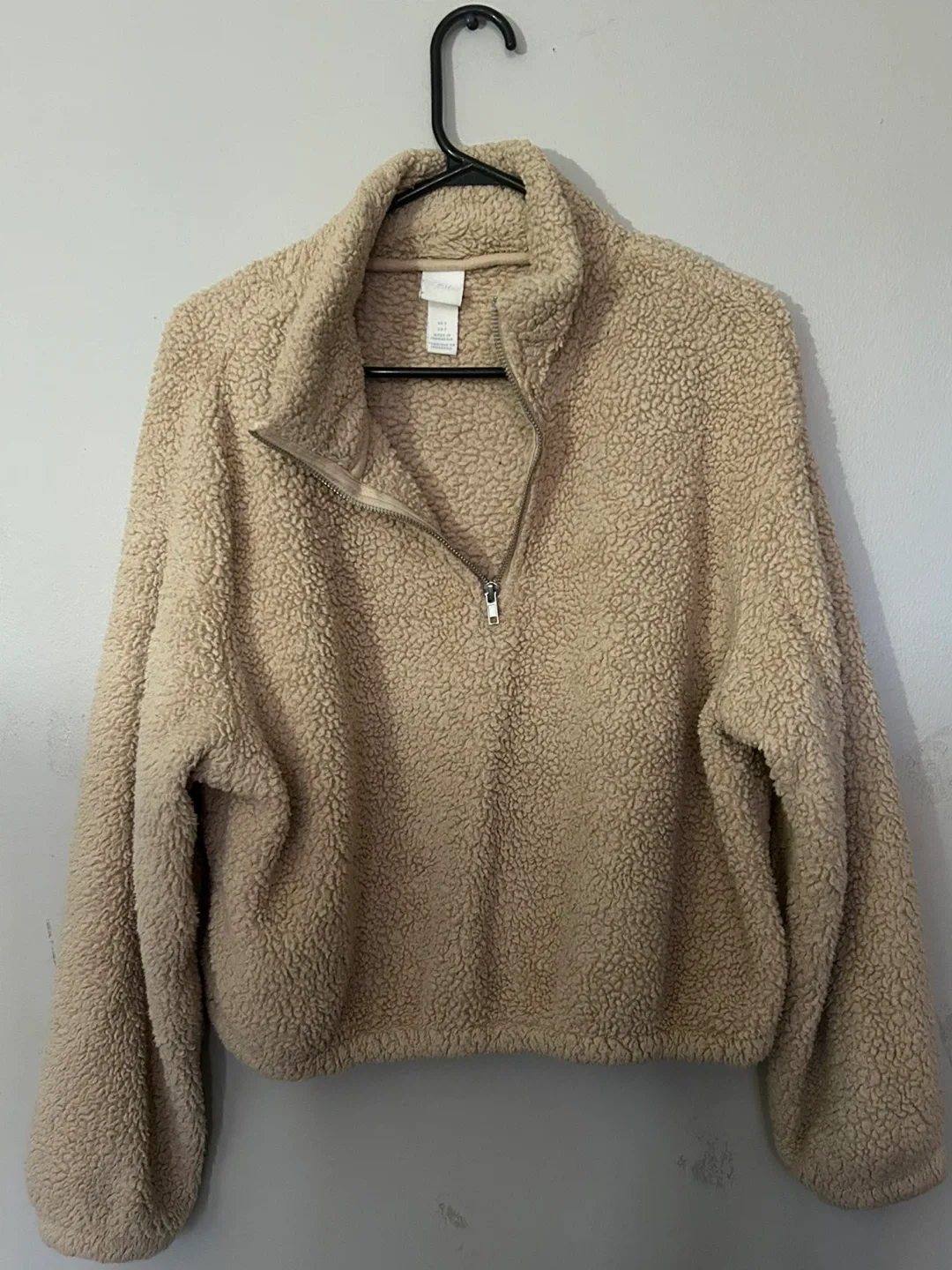 H&M Beige Sherpa Pullover - Size S image indicator(2)