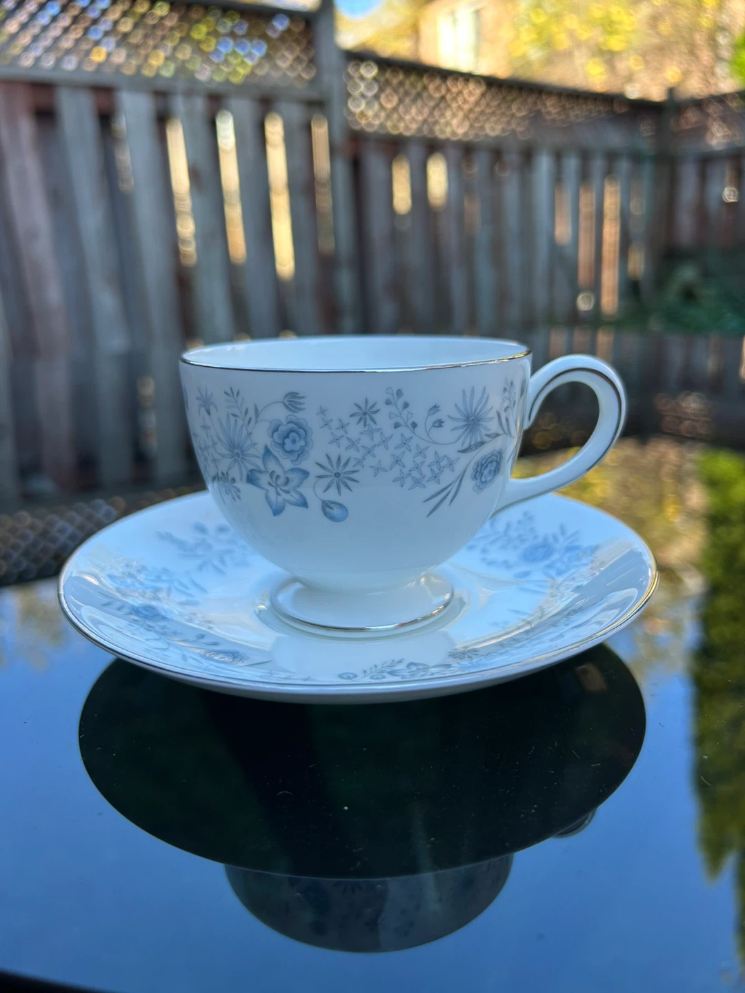 Wedgwood Belle Fleur Teacup and Saucer Set