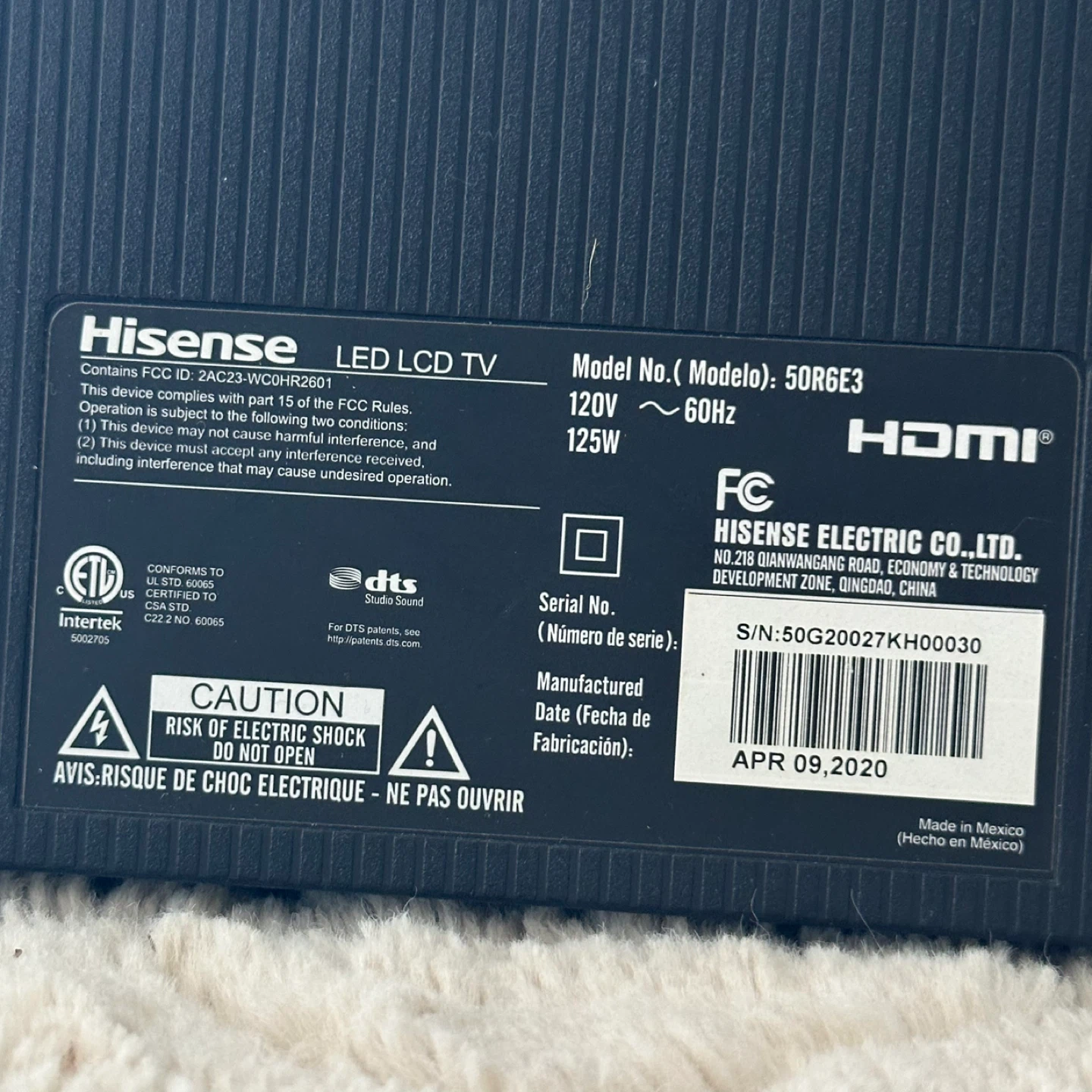 Hisense 50R6E3 50-inch LED LCD TV - photo 2