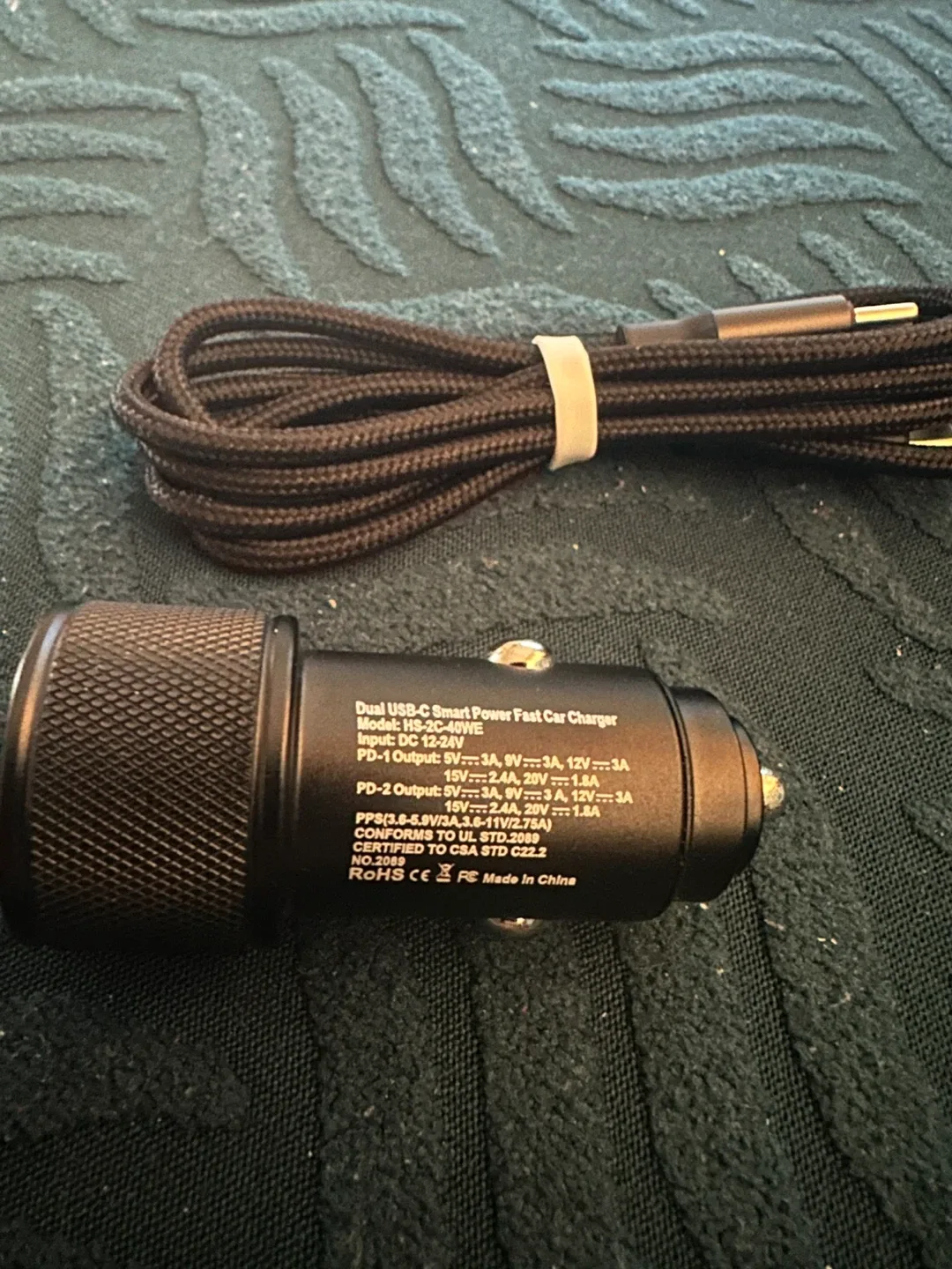 Dual USB-C Smart Power Fast Car Charger image indicator(2)