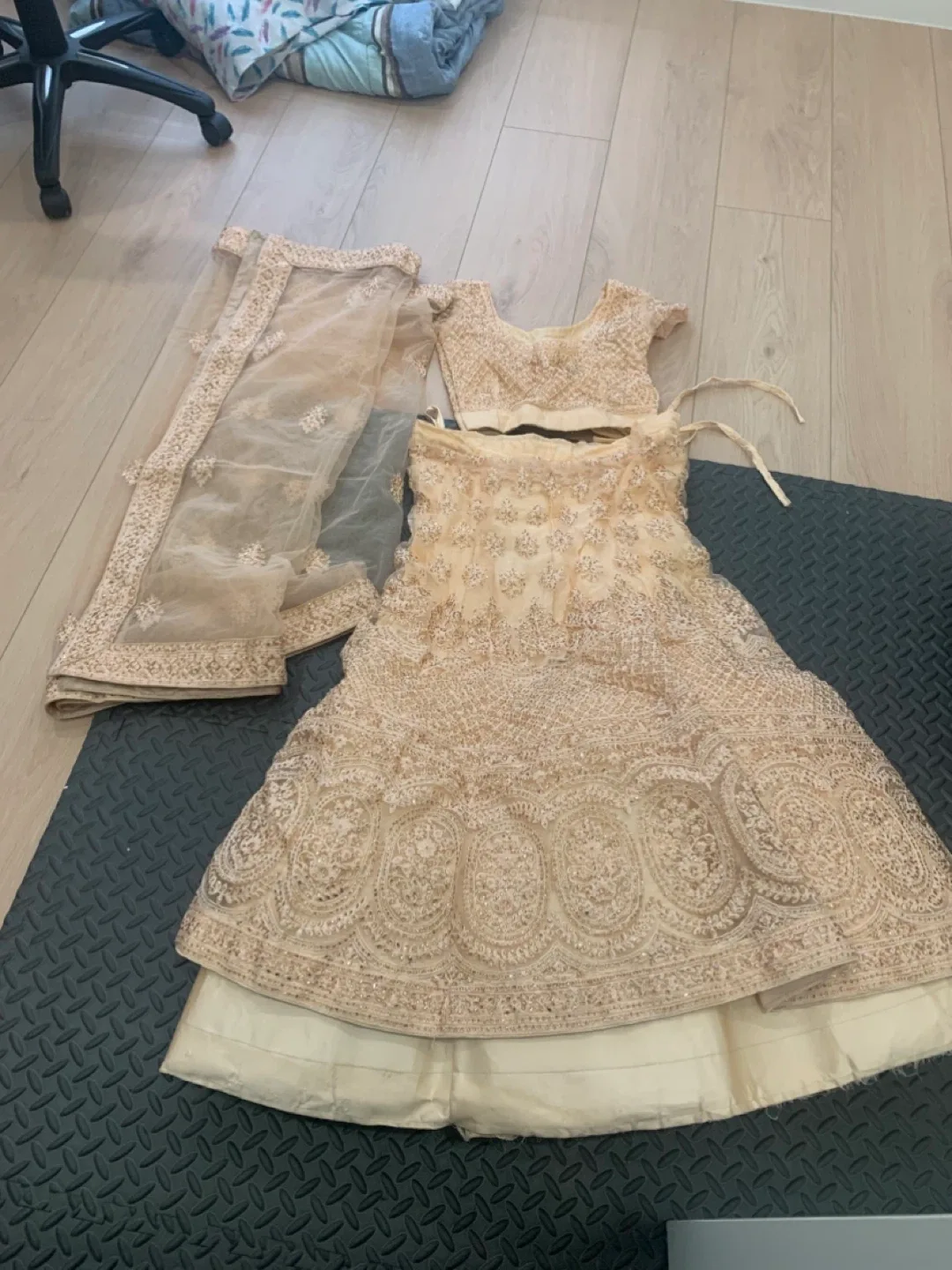 Lehenga Choli Set - Beige Indian Outfit image indicator(2)