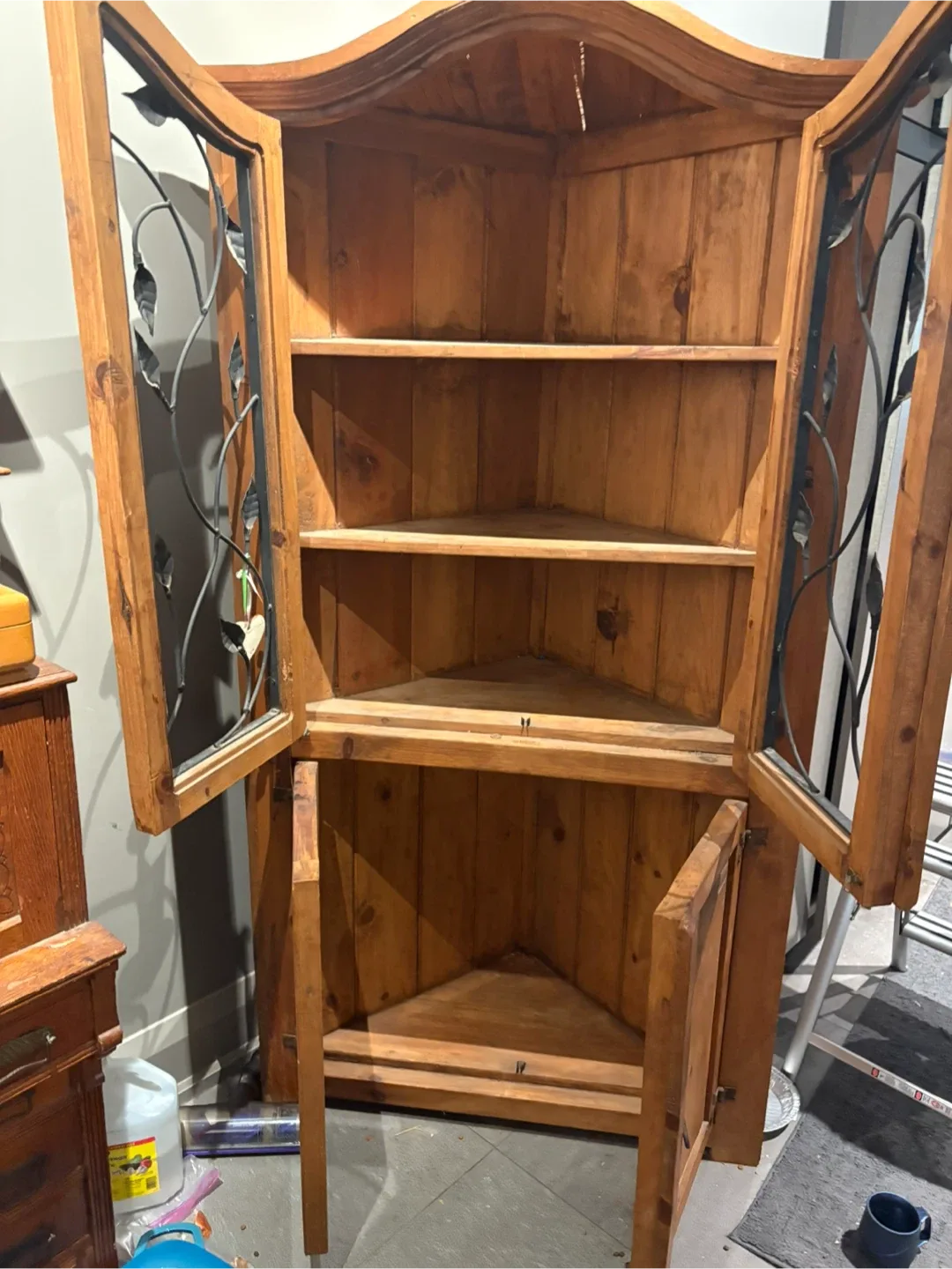 Wooden Corner Display Cabinet