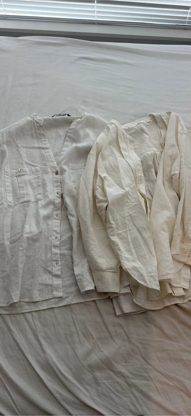 Zara & Uniqlo White Linen Shirts - Closet clean out